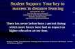 Student Support: Your key to success in distance learning Richard Bothel, Ed.D. Associate Provost for Outreach University of North Carolina at Pembroke.