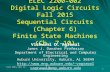 ELEC 2200-002 Digital Logic Circuits Fall 2015 Sequential Circuits (Chapter 6) Finite State Machines (Ch. 7-10) Vishwani D. Agrawal James J. Danaher Professor.