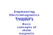 1 Engineering Electromagnetics Essentials Chapter 4 Basic concepts of static magnetic fields.