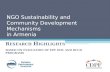 NGO Sustainability and Community Development Mechanisms in Armenia R ESEARCH H IGHLIGHTS BASED ON EVALUATION OF EPF DOC AND RCCD PROGRAMS.