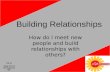 Building Relationships How do I meet new people and build relationships with others? Stage Two of Development WE HS 51.