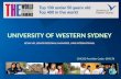 QS Ranking: Top 2% universities around the world QS Ranking: Top 100 Universities under 50 years old UNIVERSITY OF WESTERN SYDNEY KEVIN HO, SENIOR REGIONAL.