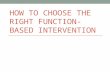 HOW TO CHOOSE THE RIGHT FUNCTION- BASED INTERVENTION.