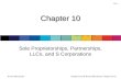 Chapter 10 Sole Proprietorships, Partnerships, LLCs, and S Corporations 10-1 McGraw-Hill Education Copyright © 2015 by McGraw-Hill Education. All rights.