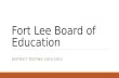 Fort Lee Board of Education DISTRICT TESTING 2014-2015.