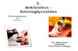 2. Antibiotics - Aminoglycosides Pharmacognosy IV PHG 423 Dr/ Abdulaziz Saeedan Pharmacy College 1.