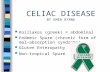 CELIAC DISEASE BY EMER BYRNE Koiliakos (greek) = abdominal Endemic Spure (chronic form of mal- absorption syndrome) Gluten Enteropathy Non-tropical Spure.