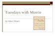 Tuesdays with Morrie By Mitch Albom.  Born May 23, 1958  Earned a bachelor’s degree (1979) from Brandeis University in Sociology.  Later he received.