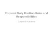 Corporal Duty Position Roles and Responsibilities Corporal Academy.