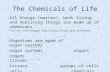 The Chemicals of Life All things (matter), both living and nonliving things are made up of chemicals. **It was once thought that living things were different.