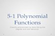 5-1 Polynomial Functions Classify polynomials by describing the degree and end behavior.