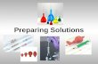 Preparing Solutions. Standard Solutions Solutions can be prepared two ways: i) solids added to liquids OR ii) liquids added to liquids. Standard Solution: