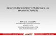 RENEWABLE ENERGY STRATEGIES FOR MANUFACTURERS BEN D.S. COLLINS RENEWABLE ENERGY DEPARTMENT SUPERVISOR 414.831.1421 GREEN@PIEPERPOWER.COM .