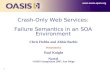 1 Crash-Only Web Services: Failure Semantics in an SOA Environment  Chris Hobbs and Abbie Barbir Presented by Paul Knight Nortel OASIS.