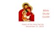 Bible Study Guide Feast of the Holy Family December 27, 2015.