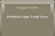 Chapter Twelve Predicate Logic Truth Trees. 1. Introductory Remarks The trees for sentential logic give us decidability—there is a mechanical decision.
