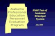 Alabama Professional Education Personnel Evaluation Program Field Test of Assistant Principal System July 2000.