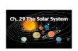 Ch. 29 The Solar System. 29.1 Models of the Solar System Geocentric model: Earth centered model developed by Aristotle – Did not fit observations such.