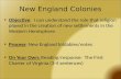 New England Colonies Objective: I can understand the role that religion played in the creation of new settlements in the Western Hemisphere. Process: