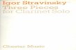 sStravinsky Three Pieces Claarinet Solo