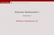Diskrete Mathe1 12345678 Diskrete Mathematik I Binärer Suchbaum III Vorlesung 7.