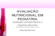 AVALIAÇÃO NUTRICIONAL EM PEDIATRIA Avaliação antropométrica e Inquérito alimentar Pós-graduação em Nutrição Parenteral e Enteral raquel.dias@pucrs.br Avaliação.