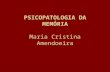 PSICOPATOLOGIA DA MEMÓRIA Maria Cristina Amendoeira.