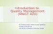 0. Quality Management Introduction