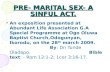 Pre- Marital Sex- A Sinful Act
