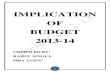 Implication of Budget 2013