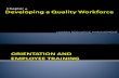4A Developing a Quality Workforce - Orientation and Training
