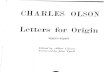 Charles Olson Letters for Origin 1950-1956 1988