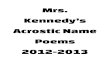 Mrs. Kennedy's Acrostic Name Poems