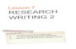 Lesson 7 - Research Writing 2