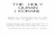 THE HOLY QUR’AN Translated by Abdullah Yusuf Ali (Saudi Revised Version)