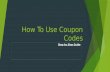 How to use coupon codes