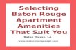 Choosing Baton Rouge Apartment Amenities That Suit You