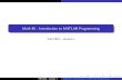 Math 98 - Introduction to MATLAB Programming