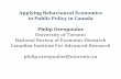 Applying Behavioural Economics to Public Policy in Canada Philip ...