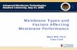 Membrane Types and Factors Affecting Membrane Performance