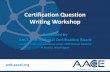 Certification Question Writing Workshop
