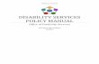Disability Services Policy Manual