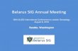 Belarus SIG Annual Meeting