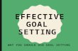 Effective Goal Setting - Why You Should Use Goal Setting