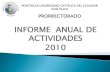 Informe anual actividades 2010