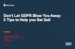 Don’t Let GDPR Blow You Away: 5 Tips to Help you Set Sail