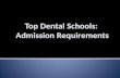 Top dental schools - admission requirements