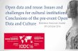 Open data and reuse: Issues and challenges for cultural institutions