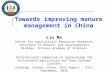 Towards improving manure management in China