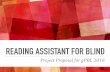 gPBL - Reading Assistant for Blind - Project Proposal